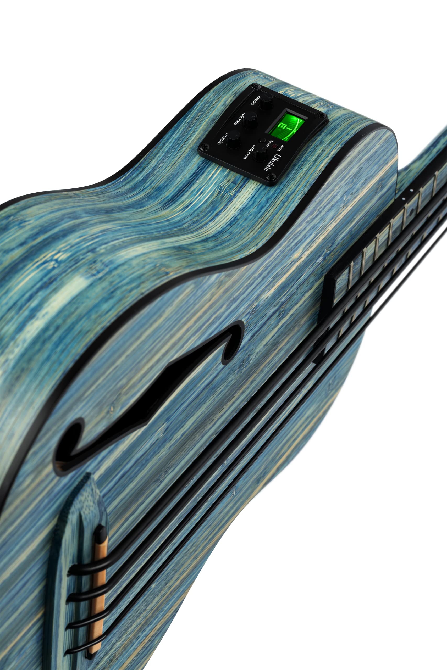 Ortega Guitars Travel Bass elettro-acustico - Bamboo Series - include Deluxe Gig Bag - bamboo/stone washed (RUSWB-UB)