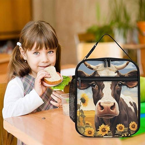 Miniatura 7 de Farmhouse Cow Insulated Lunch Bag for Women Men Reusable Lunch Box Tote Bag for Work Travel