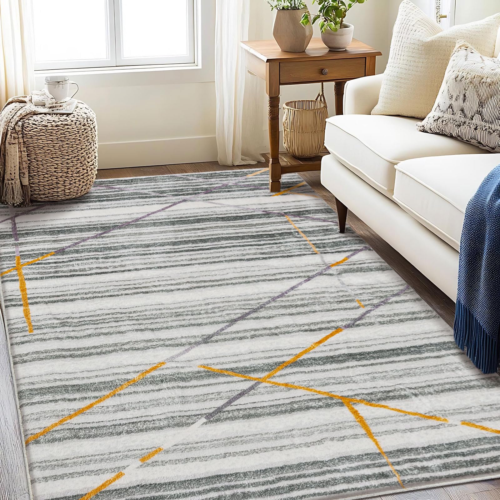 Tapis de salon bohème artistique pour une déco de chambre cosy
