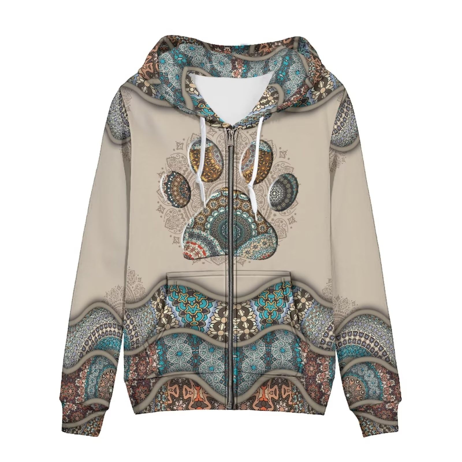 YuyamiduZip Up Hoodie for Women Lightweight Fall Jacket Streetwear Oversized Hooded Sweatshirts for Teen Girls