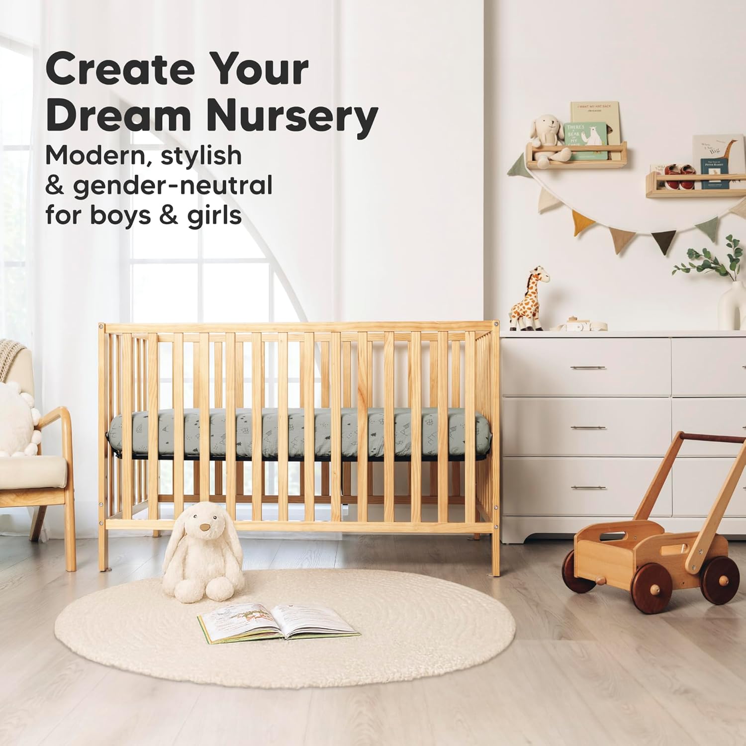 KeaBabies 2-Pack Muslin Crib Sheets for Boys, Girls - 100% Organic Cotton Fitted Baby Crib Mattress Sheet, Soft Breathable Standard Toddler Bed Cover Bedding Set, Neutral, Durable 52x28 (Woodland)
