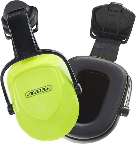 JORESTECH Orejeras de seguridad para sombrero duro cancelación de ruido con soporte universal para cascos ranurados