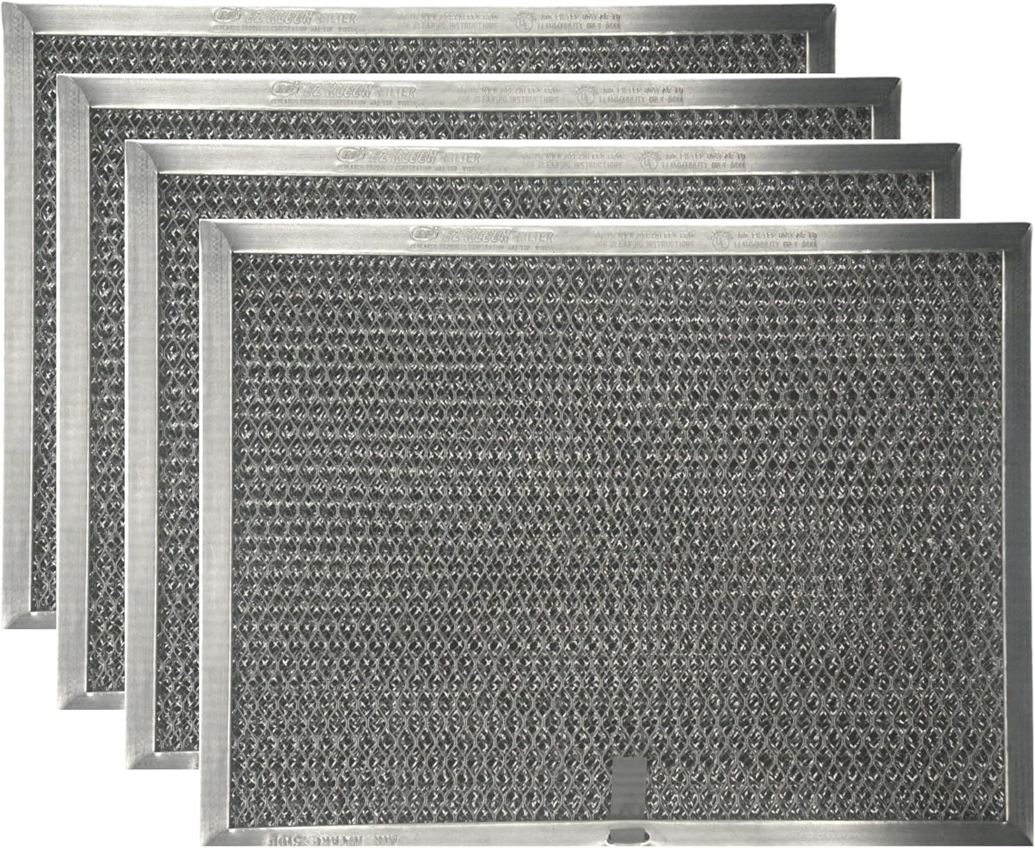 WINDON BAY 4-Pack Range Hood Filter Insert – Compatible with Broan Ductless Vents – 8.5" x 11.25" x 3/8" Aluminum Mesh & Charcoal Panel for Kitchen Grease Capture