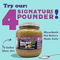 Vista 8 de Wilderness Poets Mantequilla de nuez con anacardos, mantequilla de nuez cruda orgánica, medio galón (64 onzas), tarro de vidrio de 4 libras