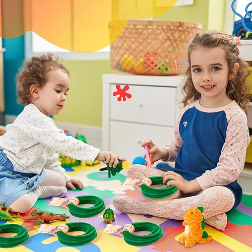 Miniatura 7 de Caydo Limpiadores de tuberías en espiral de color verde, tallos de felpilla de 32.8 pies para niños, proyectos creativos de bricolaje, vacaciones,