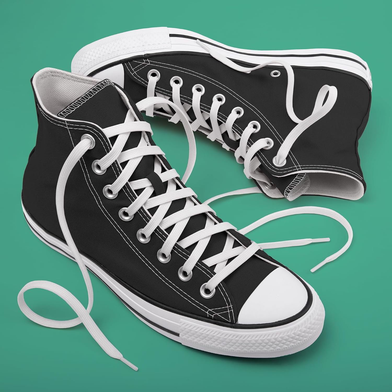 Miscly Flat Shoe Laces for Sneakers, Multiple Lengths and Colors Available