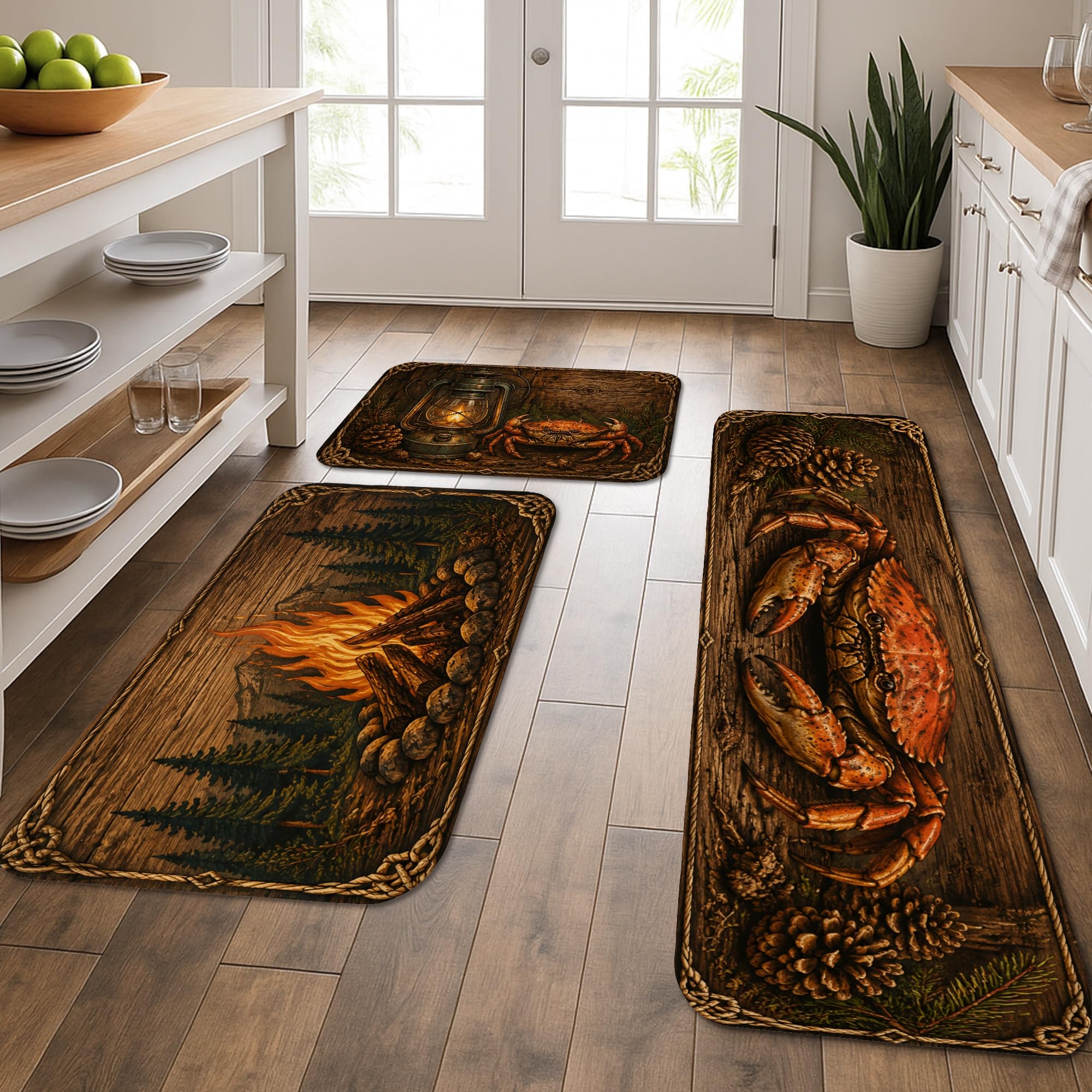 Tapis de cuisine crabe au style rustique pour habiller l'évier ou la salle de bain