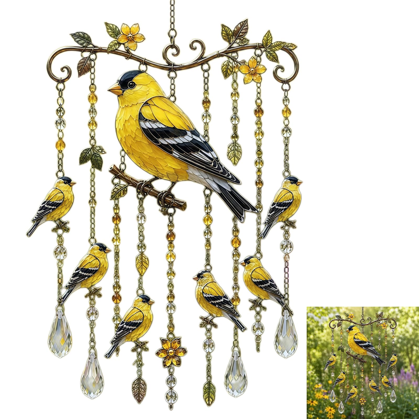 Hummingbird Wind Chimes for Outside, Metal Windchimes Outdoors with Soothing Tone, Garden Porch Patio Yard Hanging Decor, Memorial Gift for Mom Grandma Women (#A)