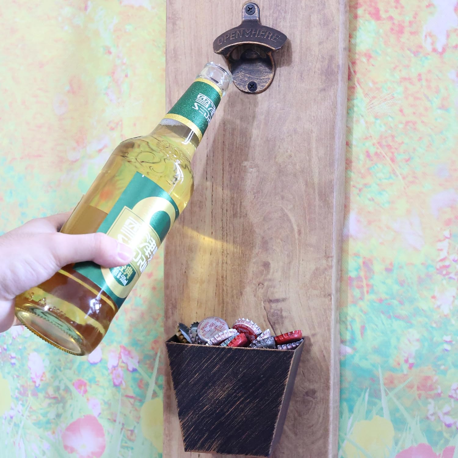 Antique Gold Stainless Beer Bottle Opener Wall Mounted with Cap Catcher Drainage Openings Outdoor Bundle (Pack of 2) image 3