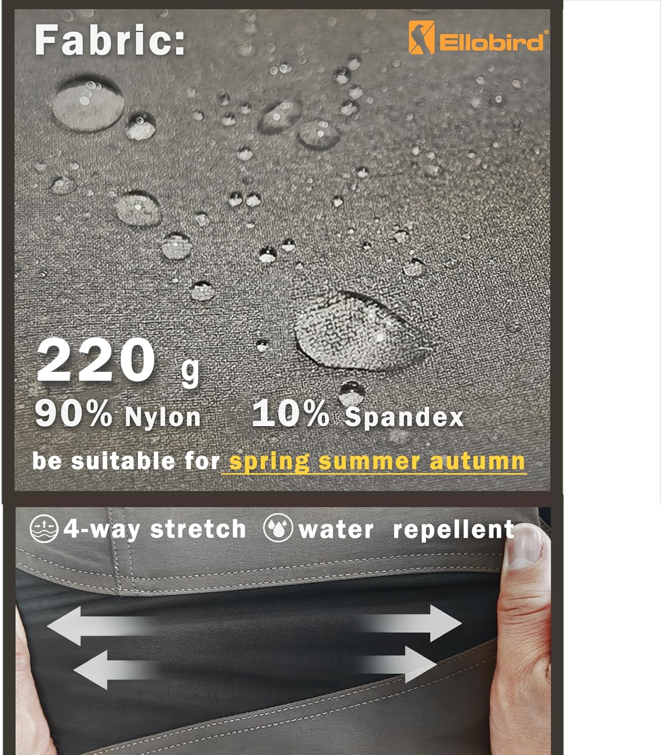 Ellobird Construction Work Pants for Men Cargo 4 Way Stretch Relaxed Fit Water Repellent Double Knee Work Utility - Image 6