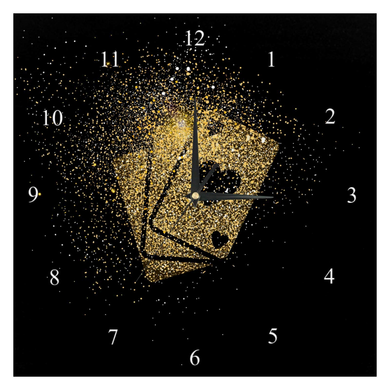 Horloge murale silencieuse à affichage numérique et paillettes