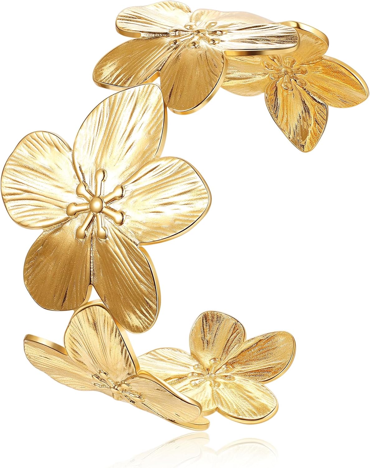 NICEIGHT 18K GoldPlated Cuff Bracelet for Women Irregular