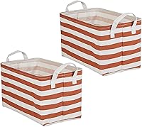 Vista 33 de DII Colección de almacenamiento de lavandería, contenedor plegable recubierto de polietileno con asas, celosía aguamarina, juego grande, 10.5 x 17.5