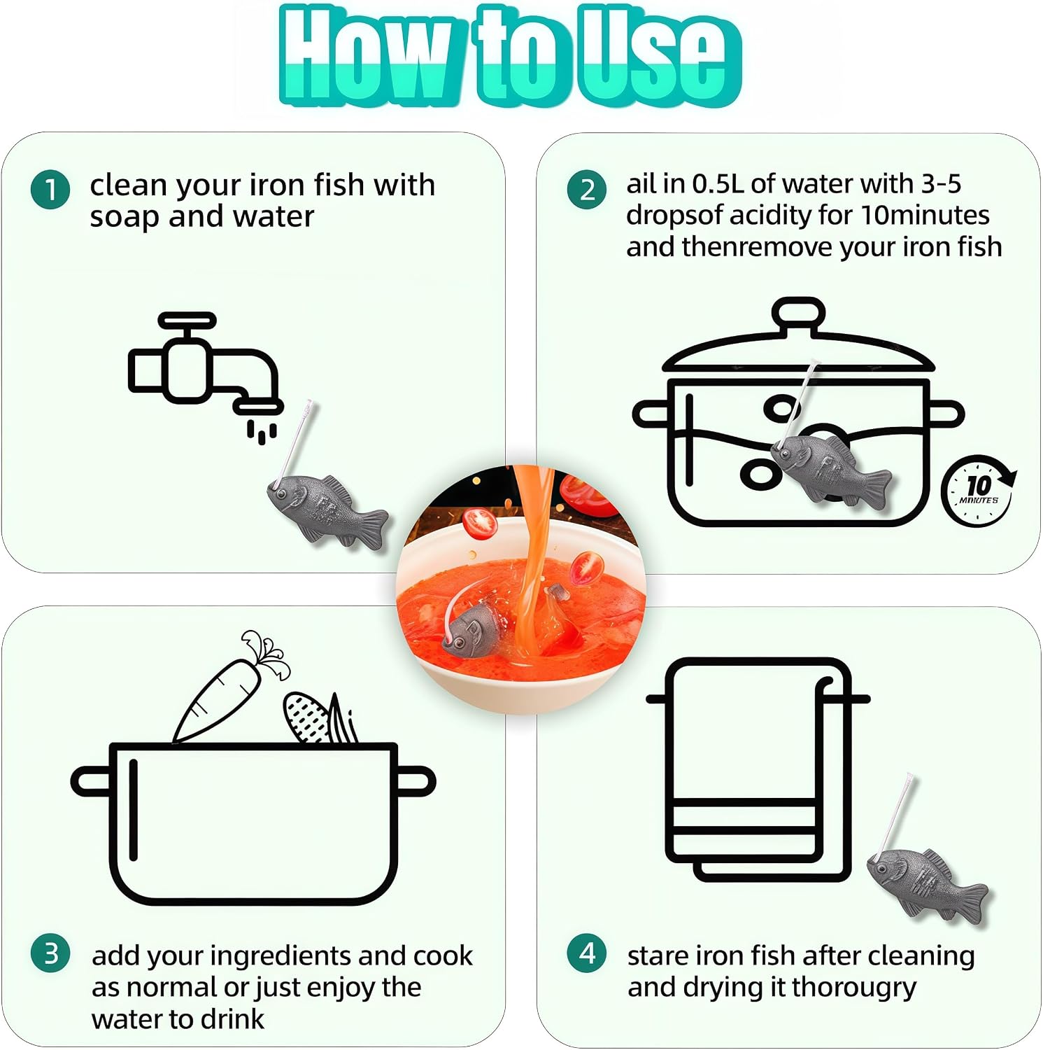 2 Pcs Iron Fish Cooking Tool, Lucky Iron Fish For Iron Deficiency, Natural Iron Supplement To Support Iron Levels For Vegans,Iron Fish For Cooking Great Gift