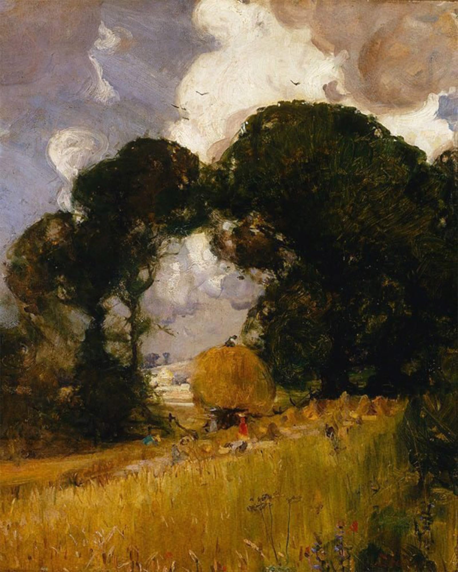 SERENDIPITP Vintage Picture Print on Canvas Wall Art Poster Sussex Harvest Arthur Streeton Artwork Print Poster for Wall Decor 60x90cm