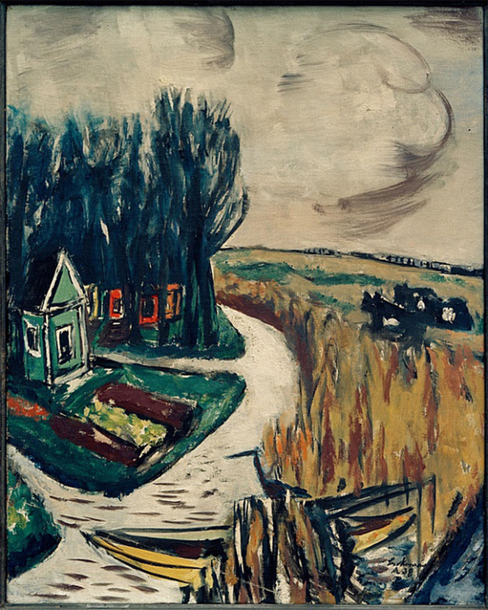 SERENDIPITP Vintage Wall Art Canvas Nordic Poster Canvas Print Picture Landscape with Cows by Max Beckmann Wall Art Poster for Home Decor 60x90cm