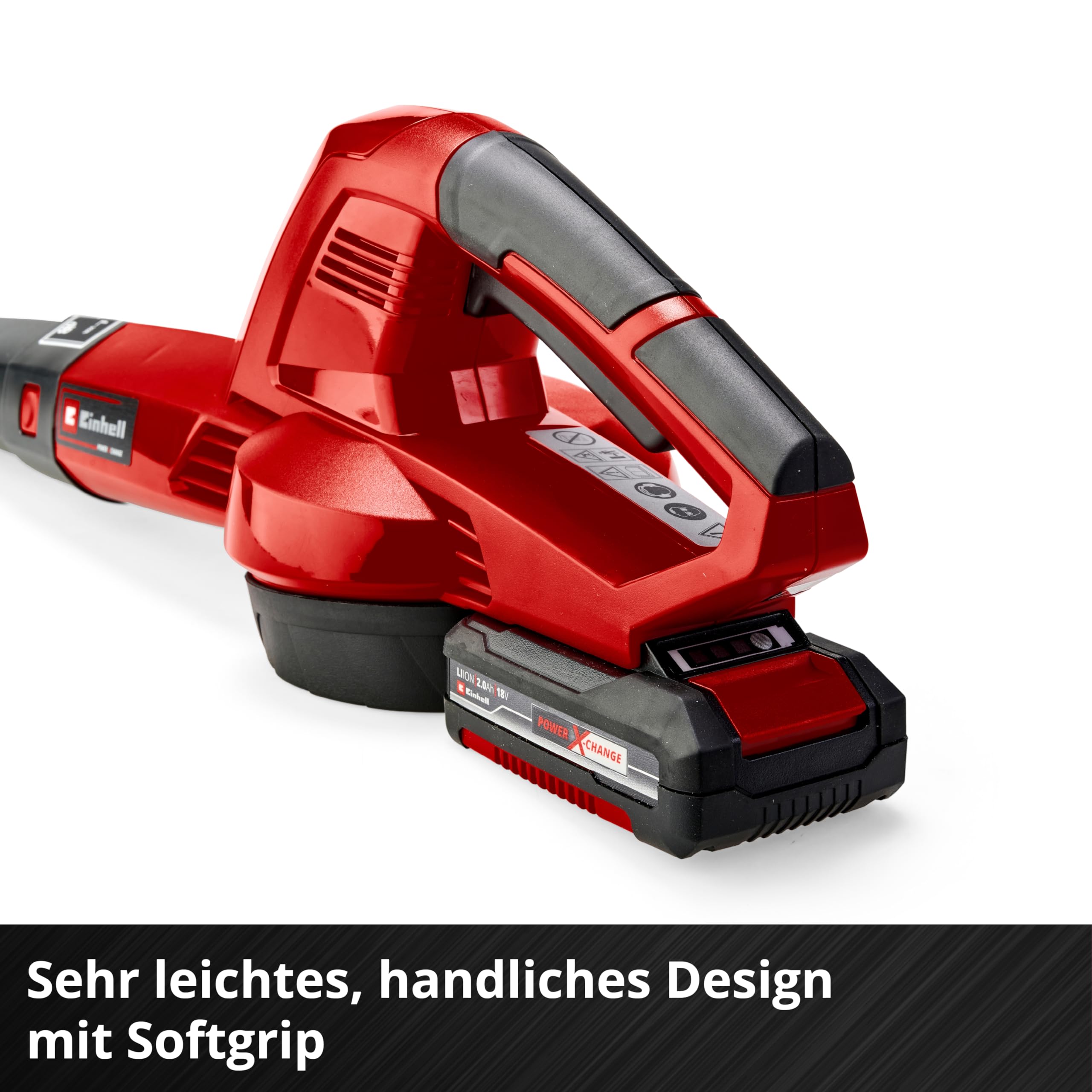 Einhell Akku-Laubbläser GC-CL 18 Li E Kit Power X-Change (18 V, 210 km/h Luftgeschwindigkeit, Drehzahlregelung, Softgrip, inkl. 1x 2,0 Ah Akku und Ladegerät)