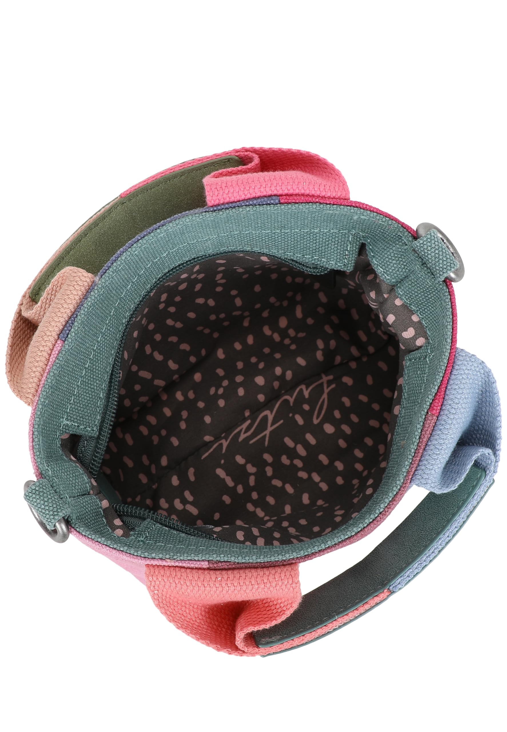 Fritzi Bini Limited Multi Crossbody Umhängetasche mit Reißverschluss und verstellbarem abnehmbarem Webbing-Schultergurt für Alltag und Freizeit 15,5 x 20 x 7 cm, Mehrfarbig