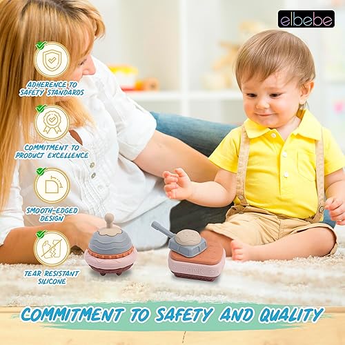 Miniatura 3 de elbebe Juguetes apilables de silicona sin BPA para niños pequeños, bloques apilables, tazas apilablesanillos apilables, juguetes apilables para