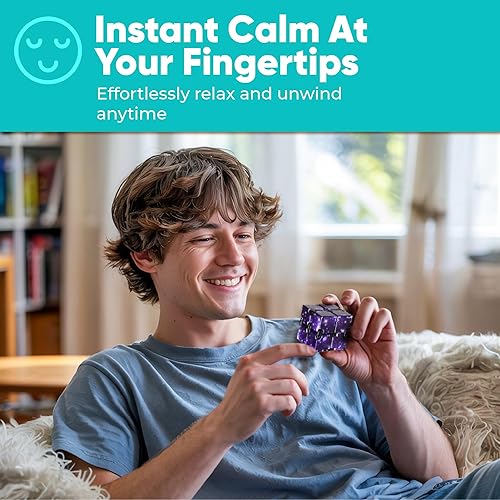 Miniatura 3 de BunMo Infinity Cubes Paquete de 2 juguetes para la ansiedad diseño de cubo infinito galaxia púrpura y azul rosa Cubo para la ansiedad se dobla como