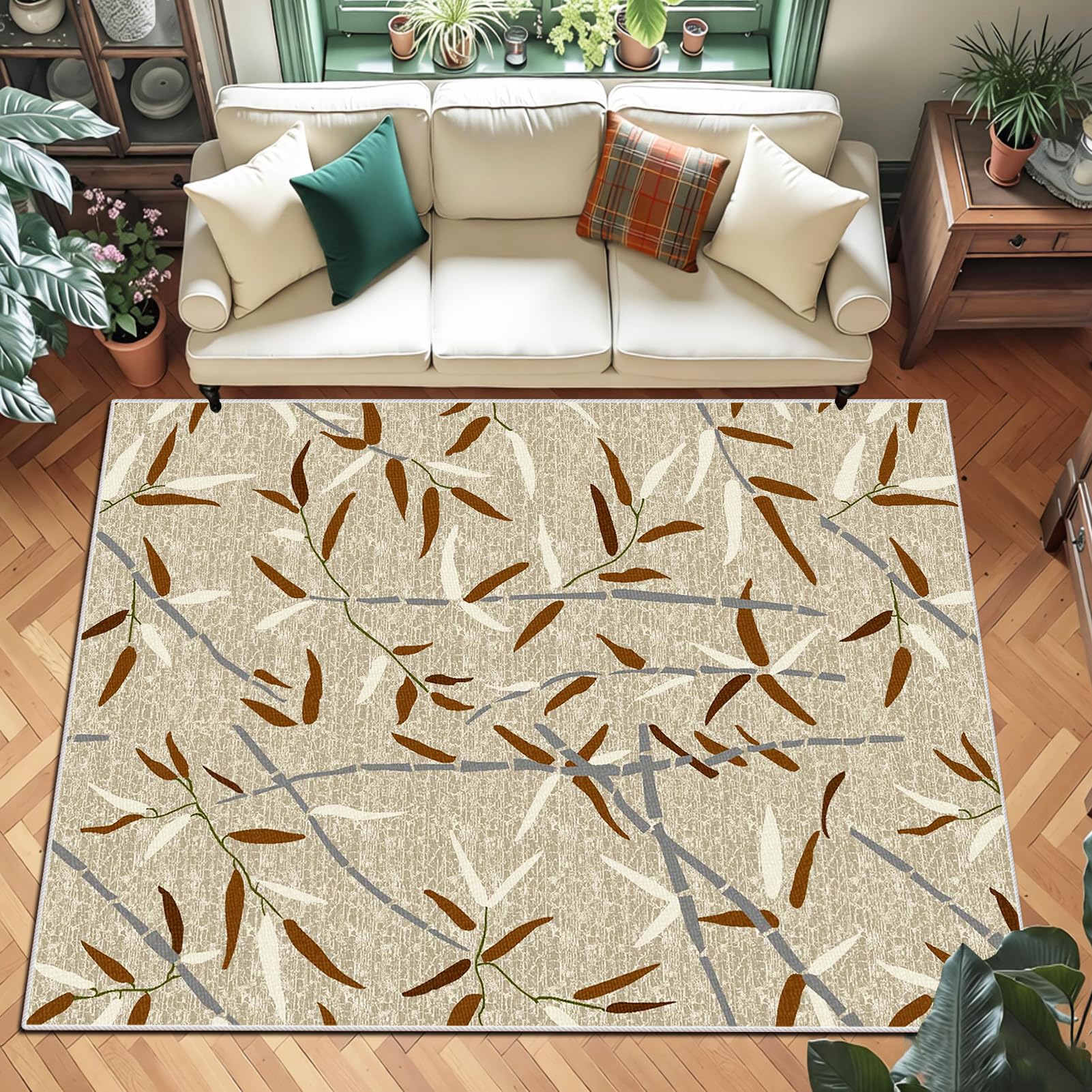 Tapis de couloir grand carpet vintage et tapis de salon lavable de 150 x 180 cm