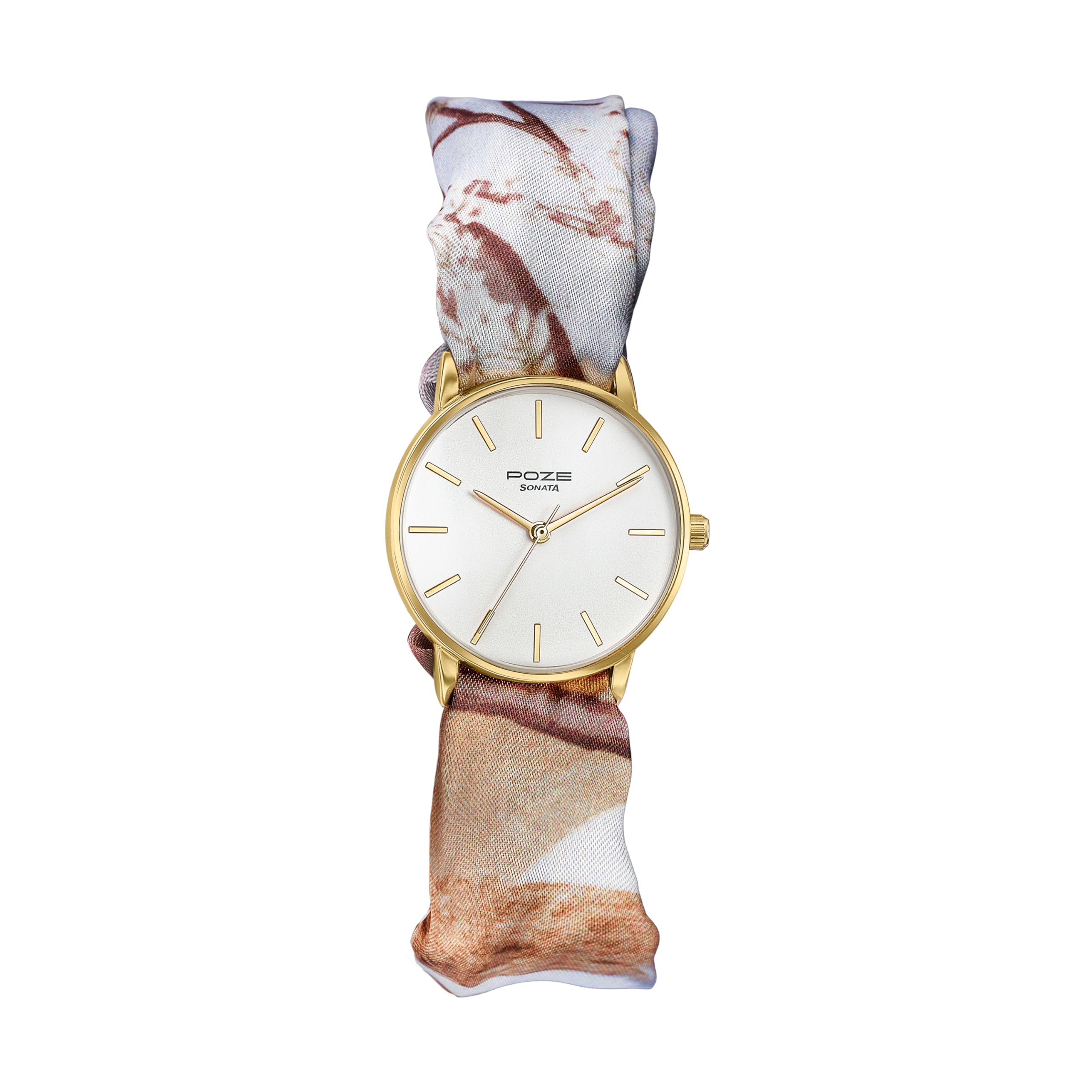 sonata Summer Blooms Quartz White Round Dial Women's Watch | Nylon Material | Multi Color Band - SP80126YF01W-picture-22