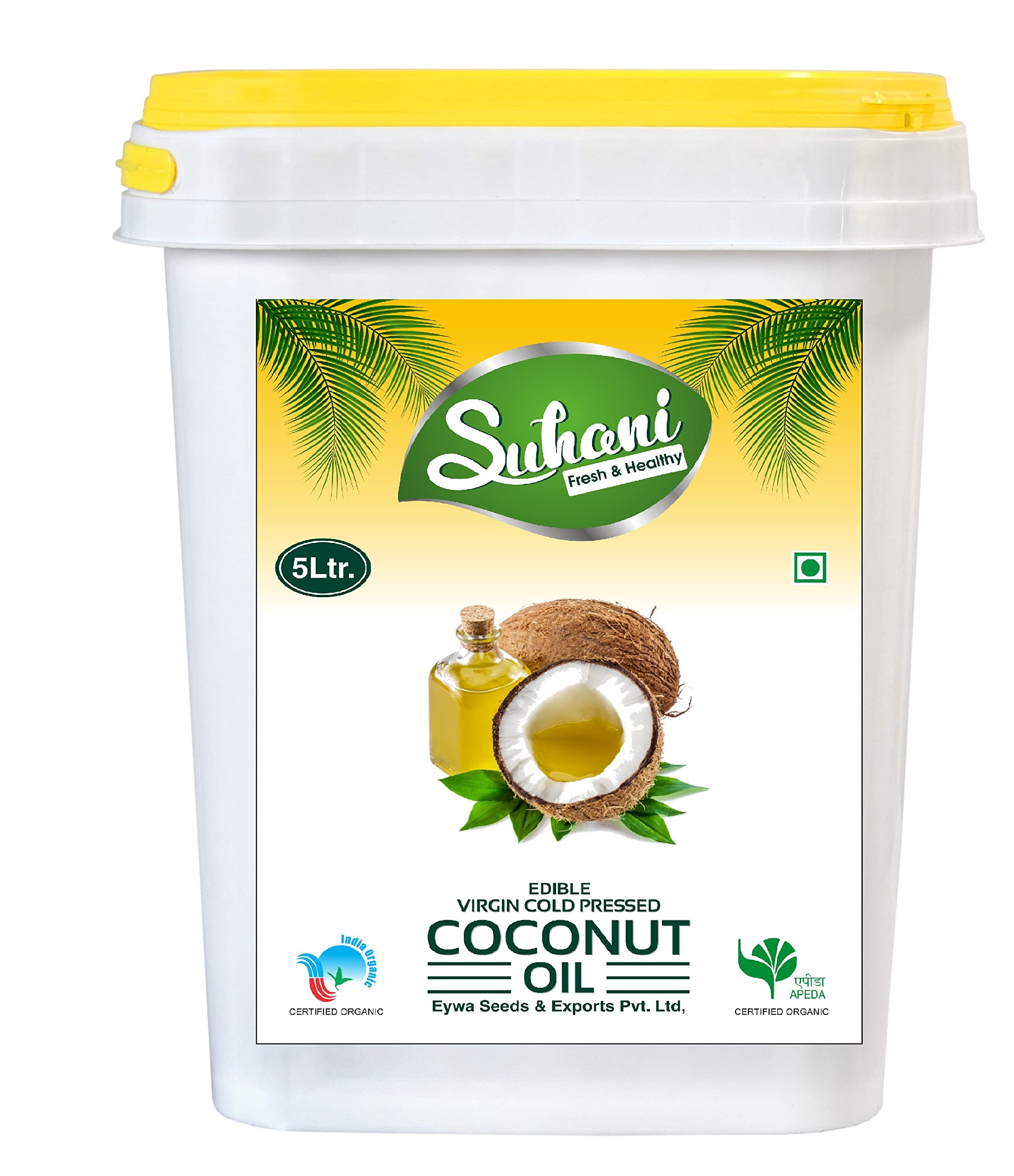 Organic Coconut Oil (5 Liter) Cold Pressed/Wood Pressed Oil | Nariyali Ka Tel/Coconut Kachi Ghani Oil by EYWA (Suhani) (B09PLBG3S9) Amazon Price History, Amazon Price Tracker