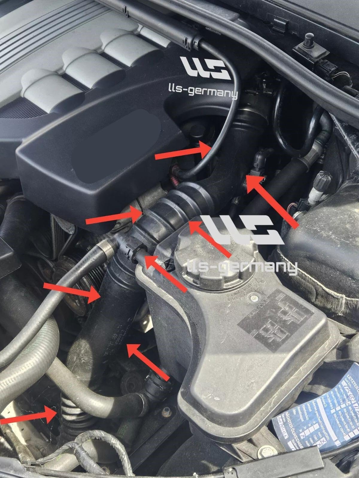 LLS-GERMANY Manguera turbo compatible con B M W Serie 1 Cabriolet (E88), Serie 1 Coupé (E82), 118d, 120d, 123d, 125i, 11617797483, 1161-7797483, 11614724502, 1161-47245, conexión original HENN