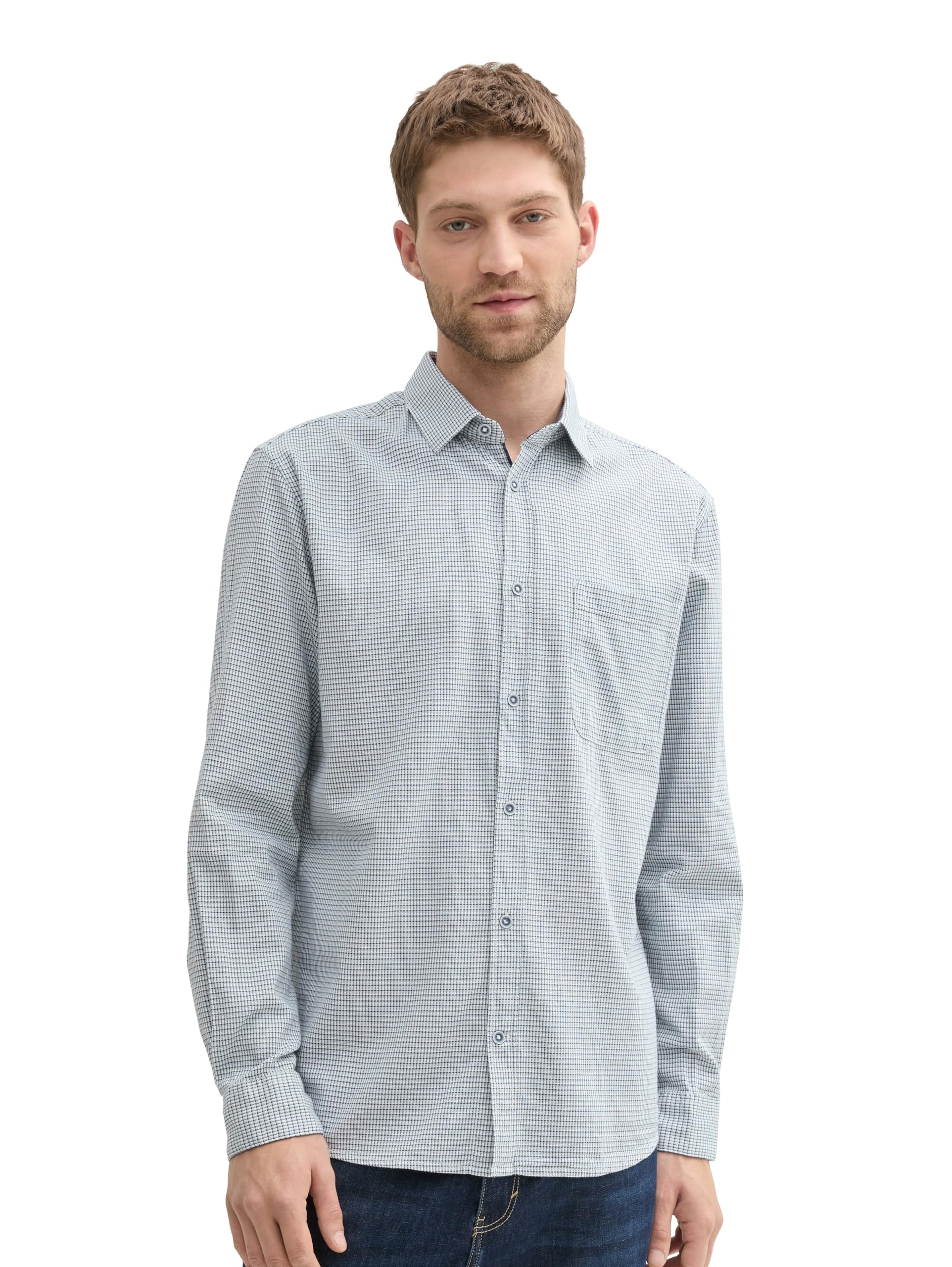 TOM TAILOR DENIM Regular fit Camicia in Bianco | ABOUT YOU