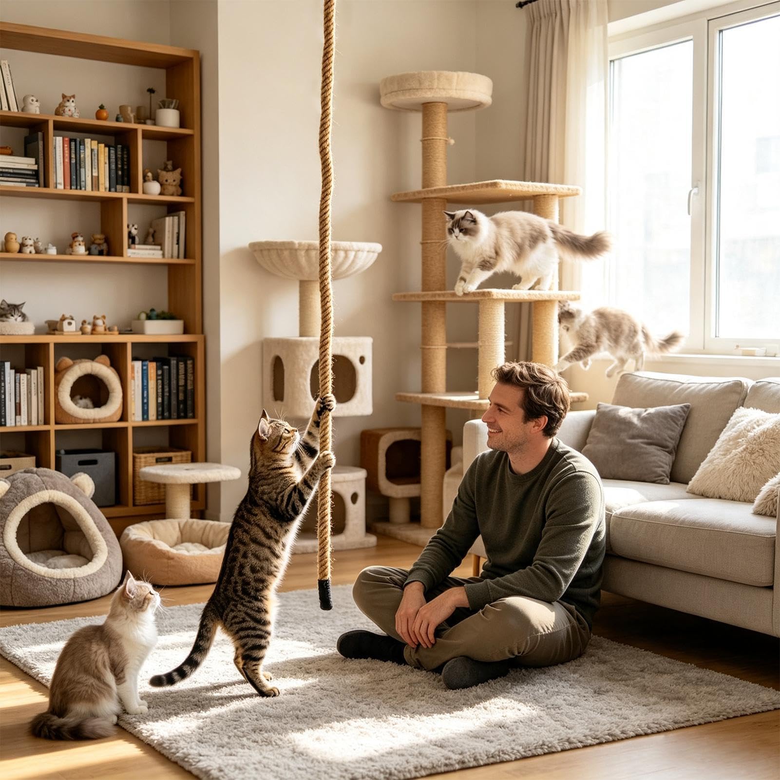 Generico Katzenschnur, interaktives Puzzleseil, strapazierfähig, zum Aufhängen