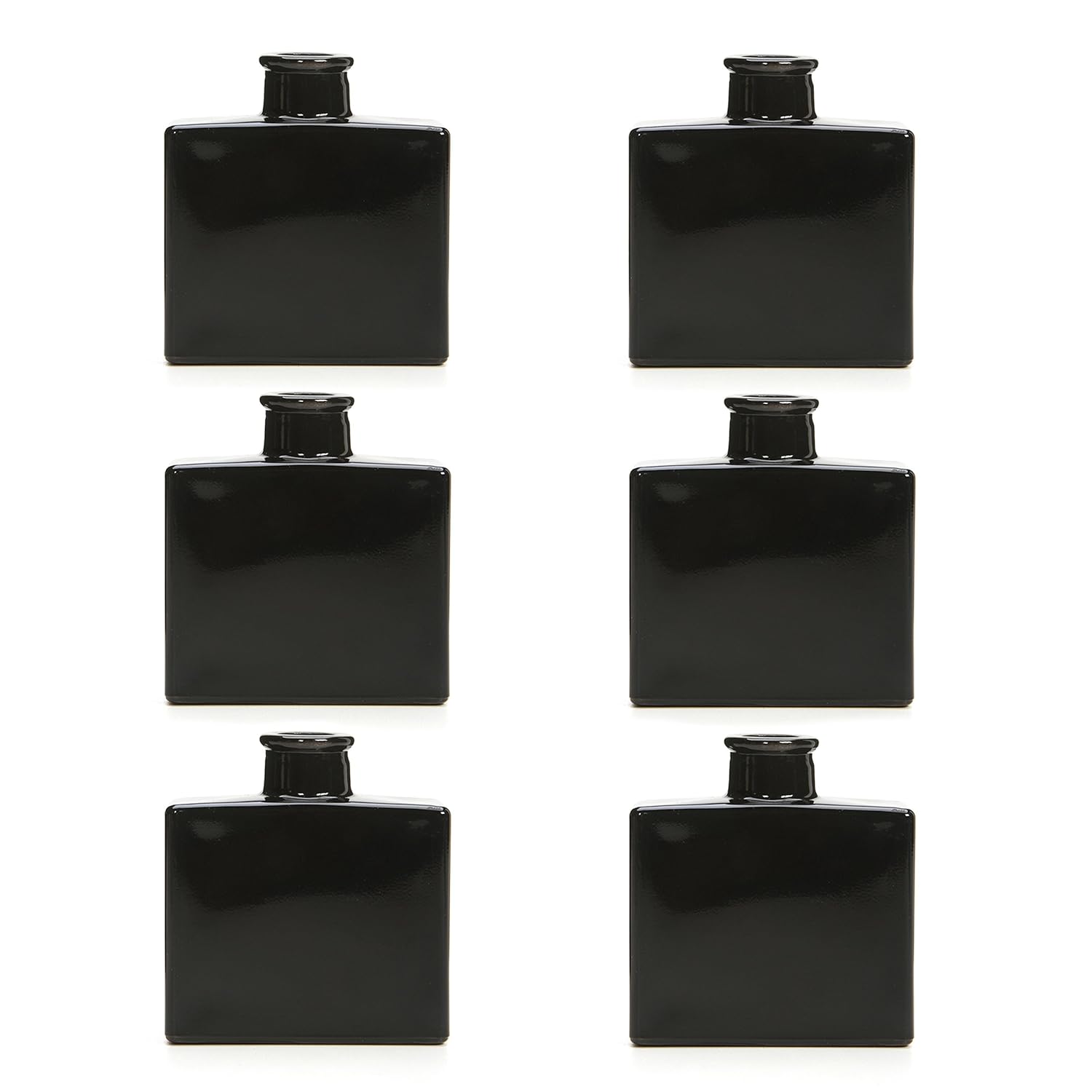 Hosley's Set of 6 Black Glass Vase/Bottle 35ml Ideal Gift for Use