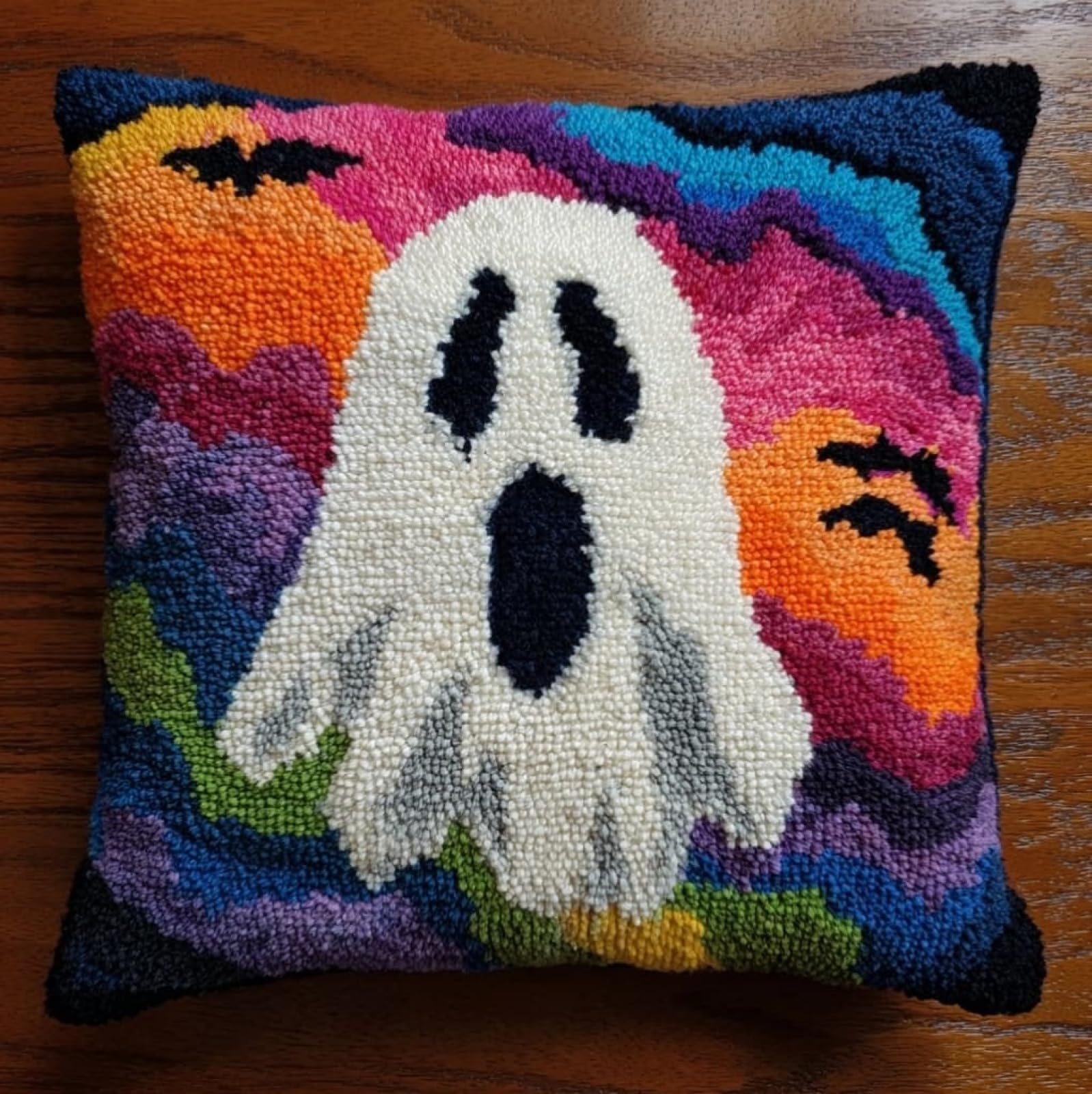 AxiangziK Creative Latch Hook Pillow Kit,Halloween Ghosts