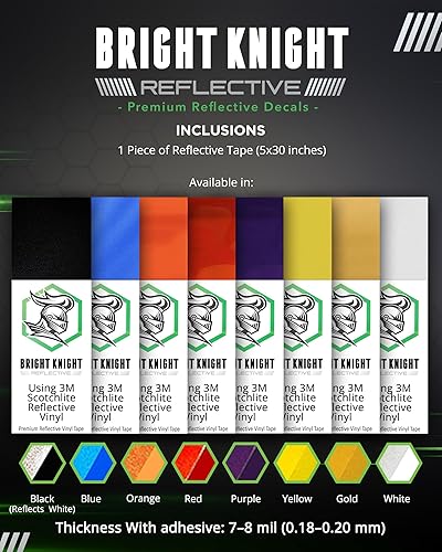 Miniatura 6 de Adhesivos reflectantes morados para casco de motocicleta, 5 x 30. Fabricado con cinta reflectante 3M. Adhesivos reflectantes de vinilo para