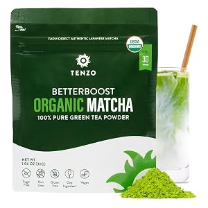 Tenzo Matcha Green Tea Powder - USDA Organic Premium Grade - Authentic Japanese Matcha Tea - Latte Powder
