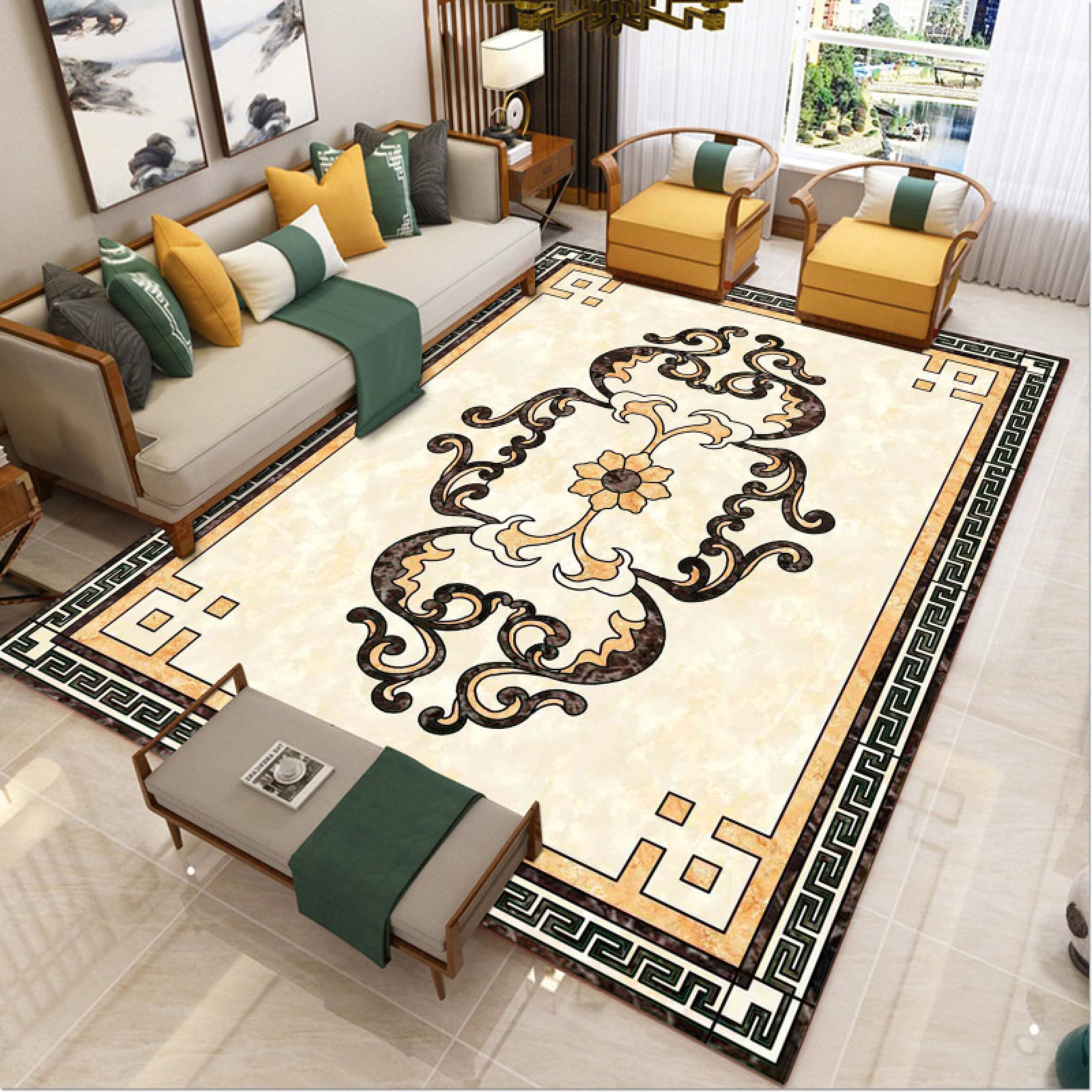 Tapis de cuisine nordique lavable pour sécuriser et décorer le sol
