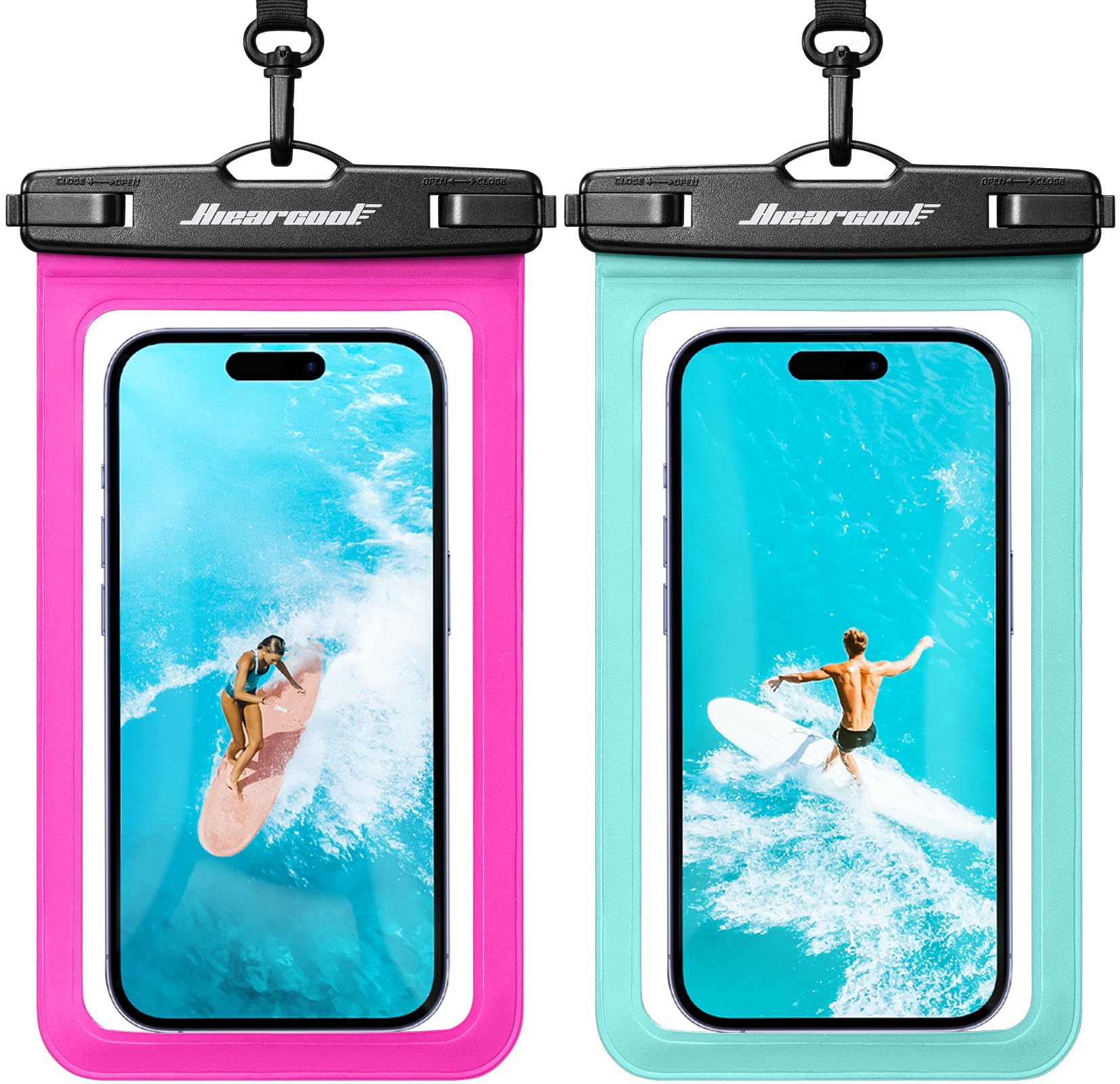 Hiearcool Waterproof Phone Pouch,Waterproof Phone Case for iPhone 17 16 15 14 13 Pro Max,IPX8 Phone Waterproof Pouch for Beach Cruise Ship Travel