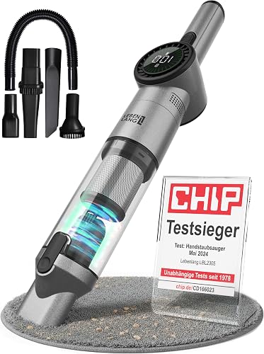 LEBENLANG Handstaubsauger Akku TESTSIEGER - Dual-Filter & Li-Ion I …