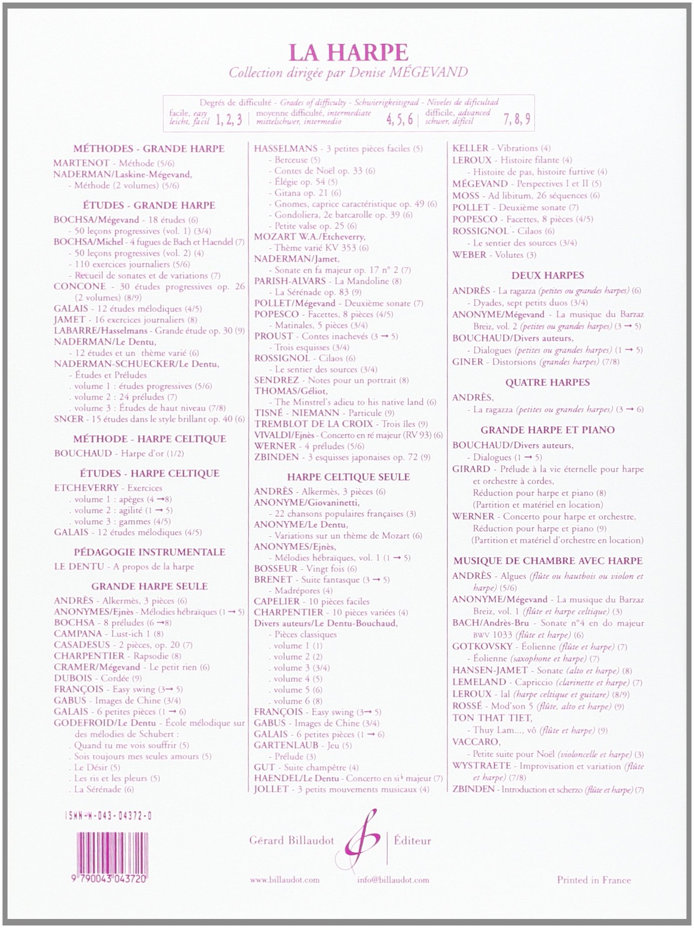 Exercices : pour la harpe celtique et la harpe sans pedales, Vol 2, Agilite