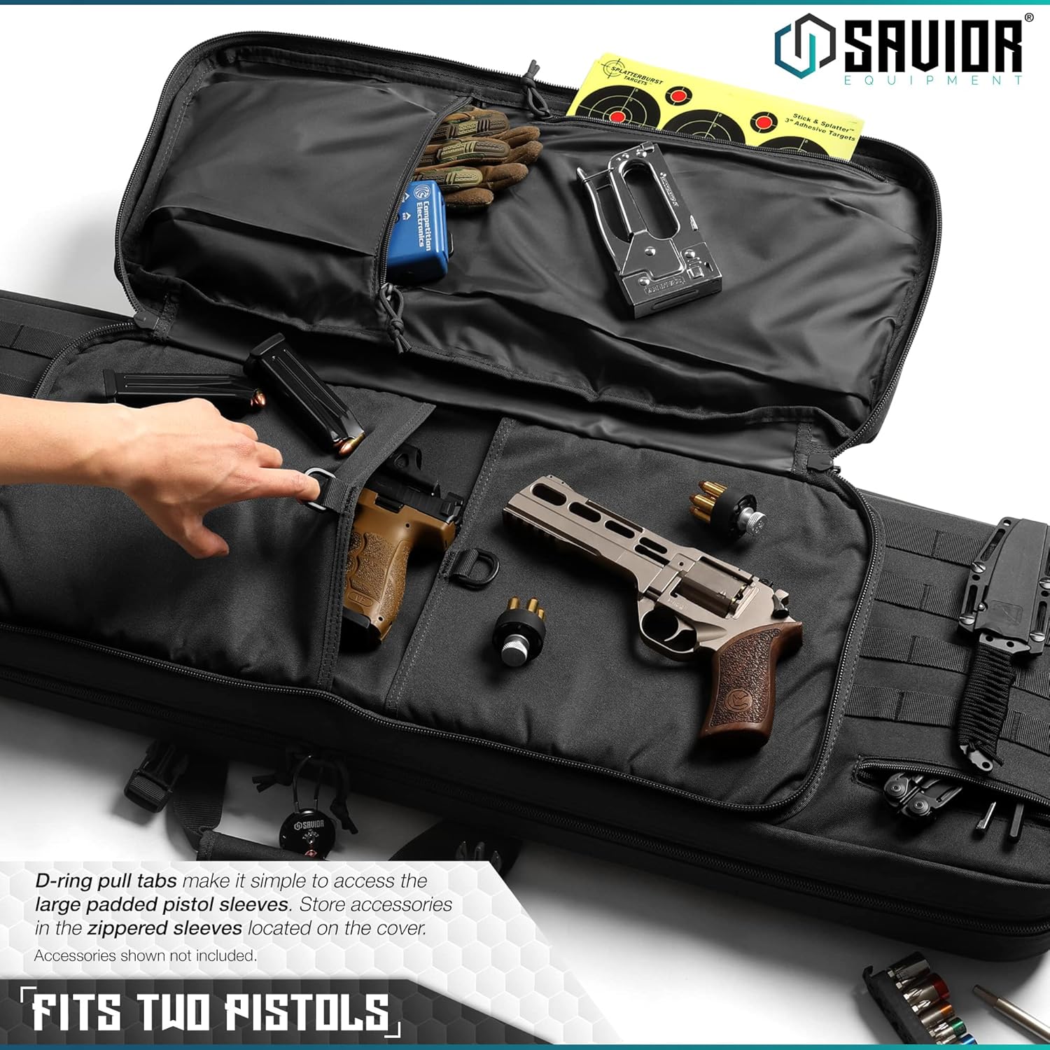 Savior Equipment American Classic Tactical Double Long Rifle Pistol Gun Bag Firearm Transportation Case w/Backpack - Lockable Compartment, Available Length in 36" 42" 46" 51" 55" : Sports & Outdoors