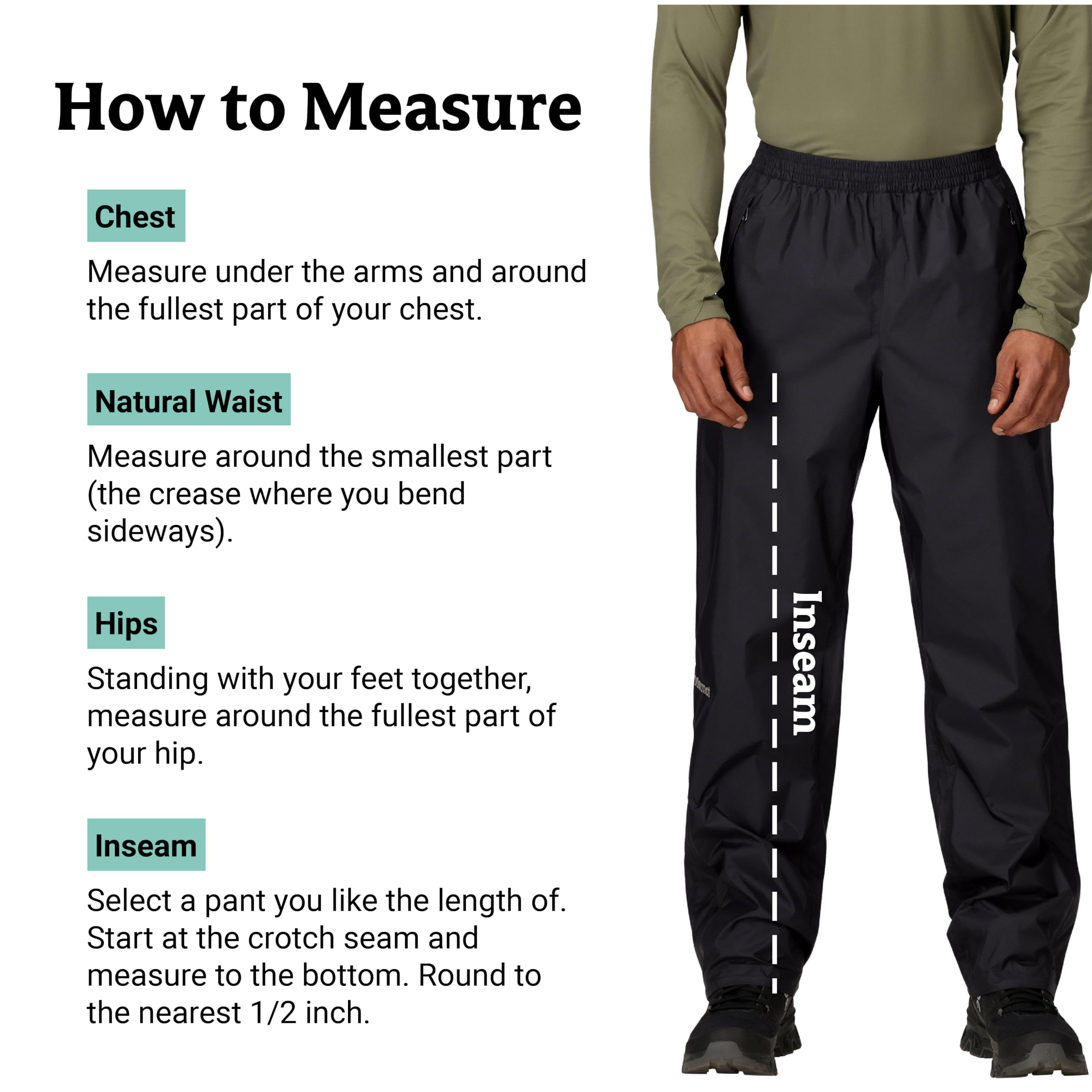 Marmot Precip Eco Pant - Pantalon de Pluie Hardshell, Pantalon imperméable à l'eau, Coupe-Vent, Respirant - PreCip Eco Pant - Homme