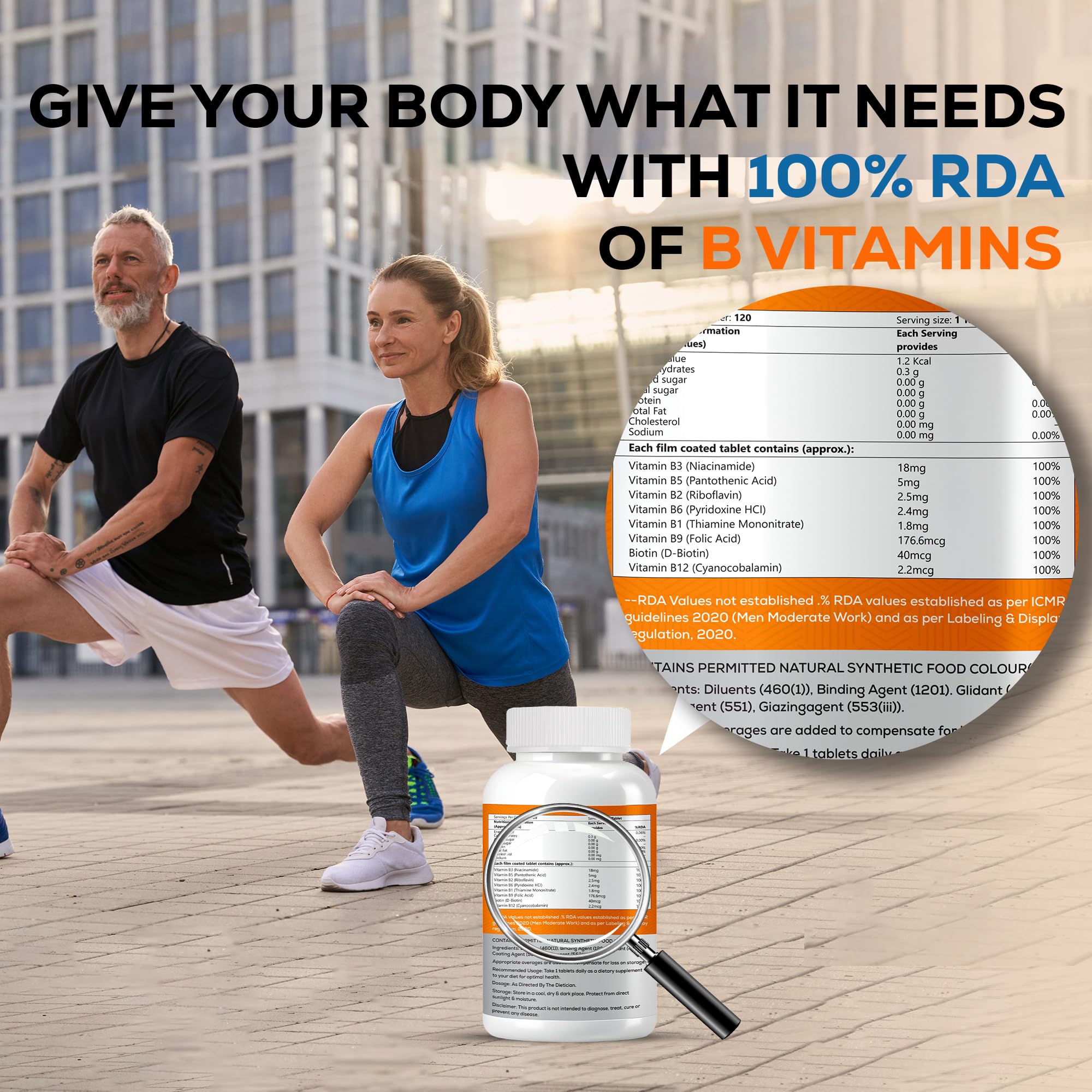 Vitamin B Complex Tablets - 100% RDA High Potency Formula | All 8 B-Vitamins (B1, B2, B3, B5, B6) B7 (Biotin) For Hair & Skin, B9 (Folic Acid) & B12 | 120 Tablets (4 Months Supply) | For Daily Energy, Metabolism, Brain & Immune Support for Men & Women — Amazon image 4