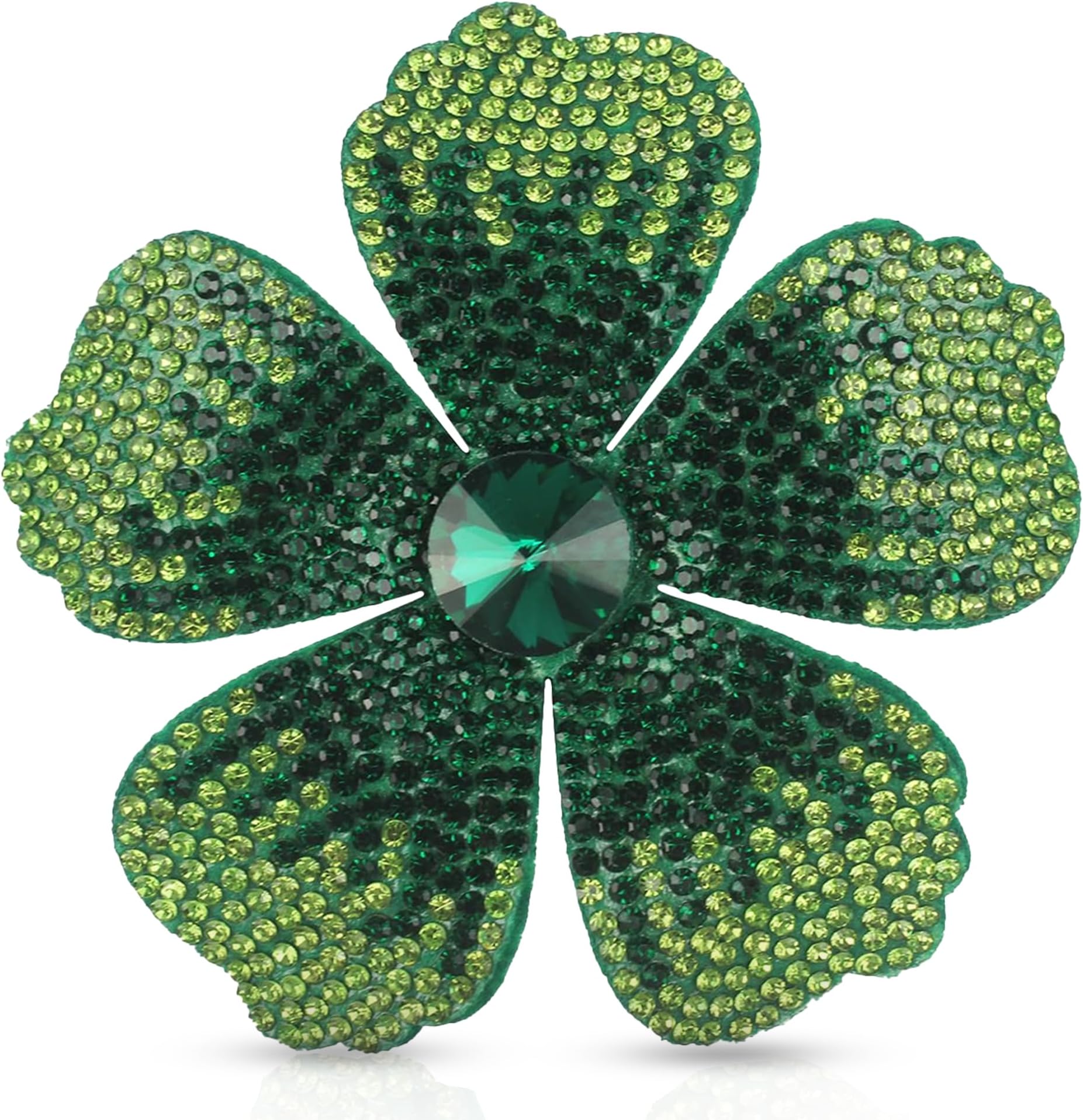 2.95" Flower Hair Clip for Weddings Party Created Crystal Brooch Corsage Hair for Women | Flower Hair Jewellery Barrette Hair Decorations for Women Accessories-Green