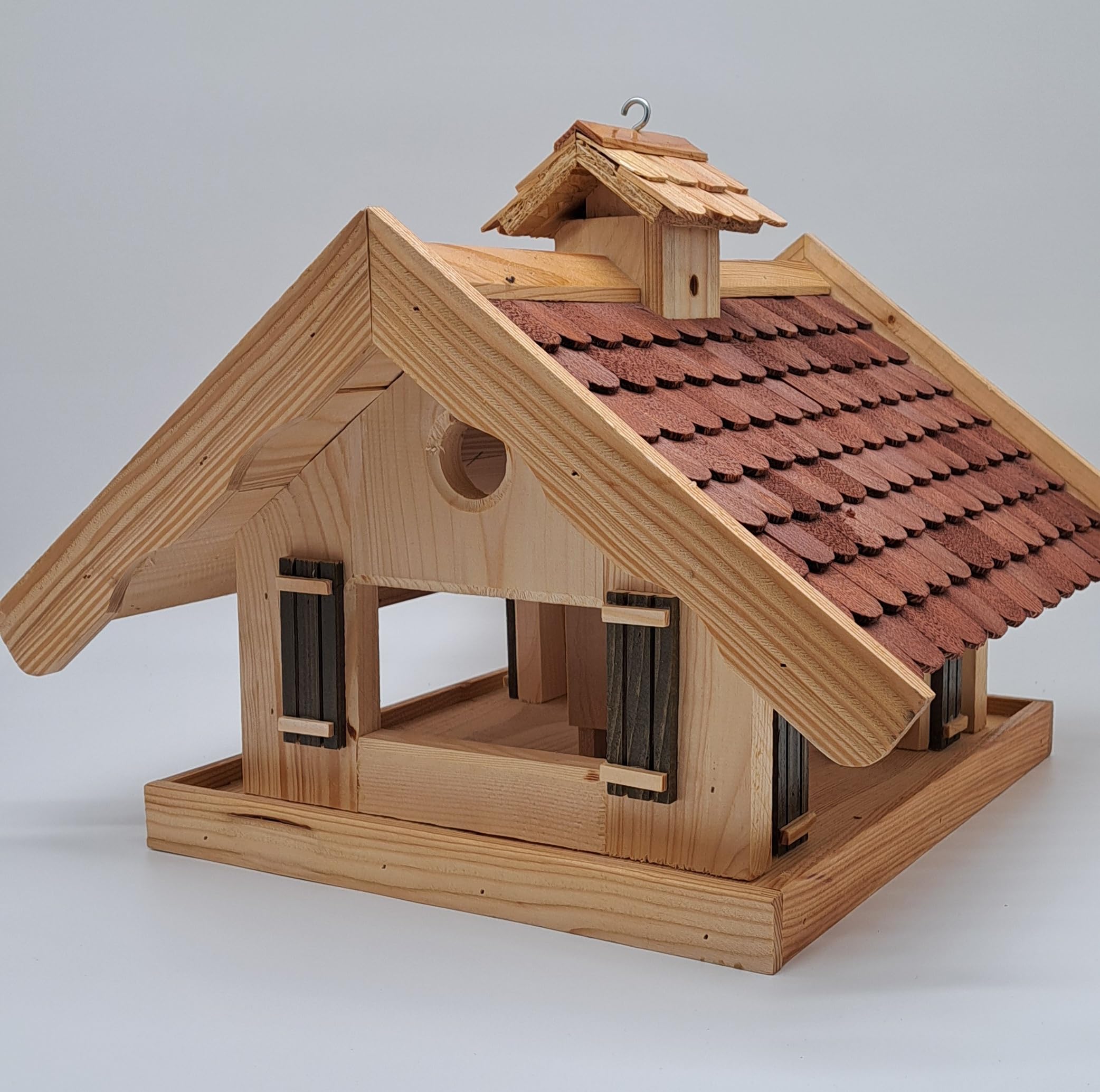 Vogelhaus Almhütte Vogelhaus Futtersilo Futterhaus Vogelfutter Vogelvilla Vogel in braun AB-1