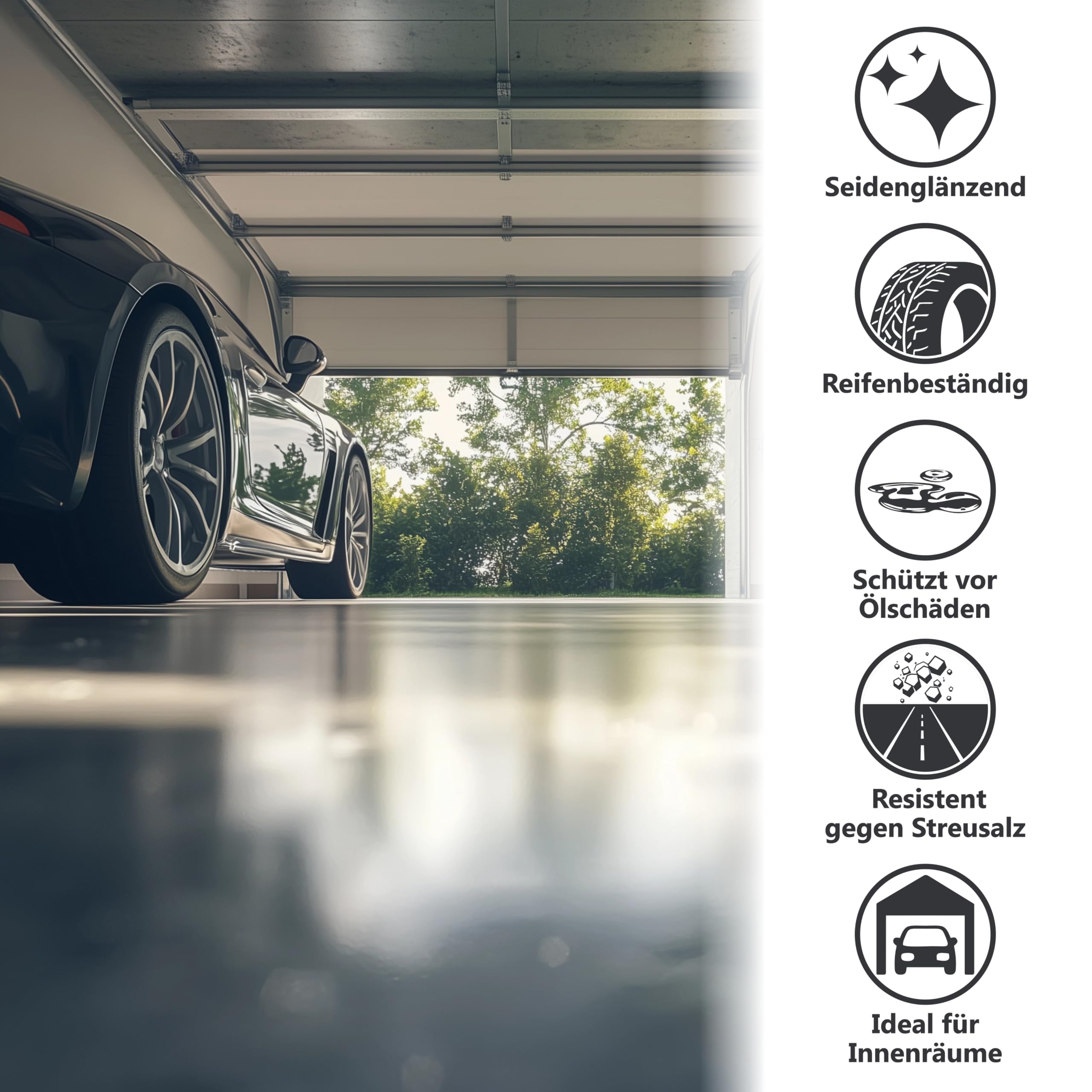 WO-WE 2K Garagenbodenbeschichtung Garagenfarbe Garagenbodenfarbe Epoxidharz Bodenbeschichtung für Garage Werkstatt Keller - Steingrau l 10kg