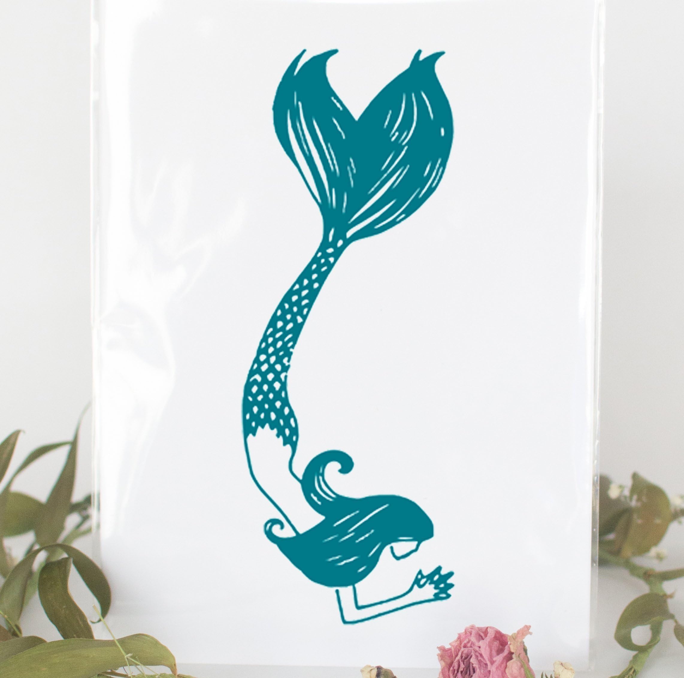 Mermaid Vinyl Decal Sticker for Water Bottle Yeti Tumbler Car Window. Multiple Sizes and Colors Available. Mermaid Only, No White Backing.