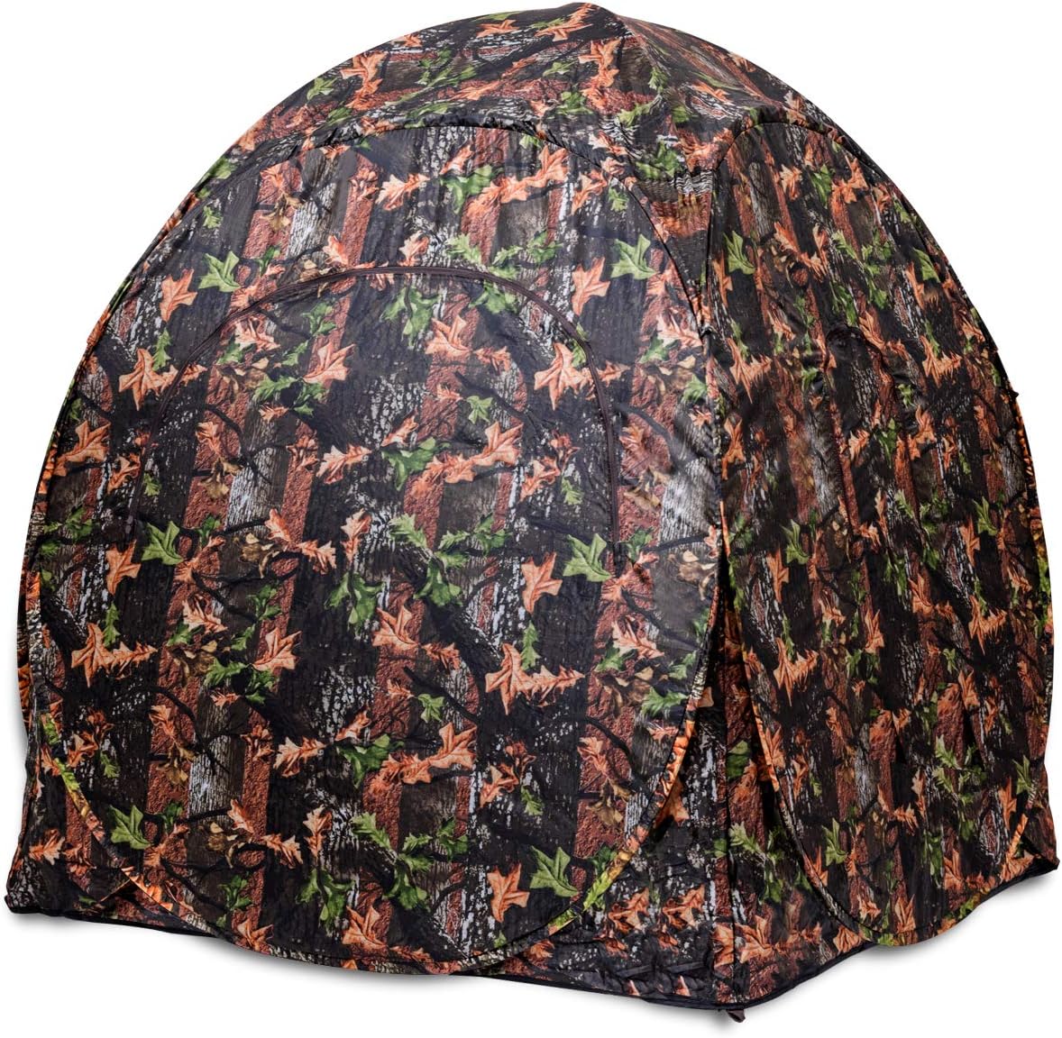 Tangkula 3 Person Pop up Ground Blind, Portable Hunting Blind with Mesh Windows, Carrying Bag & Ground Stakes, Camouflage Hunting Tent with Hub System, Camo Deer Blinds for Hunting