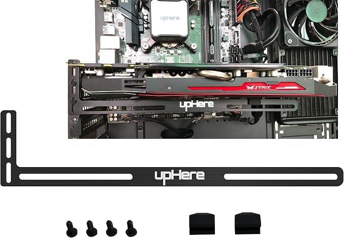 Soporte para GPU de aluminio anodizado negro miniatura 8