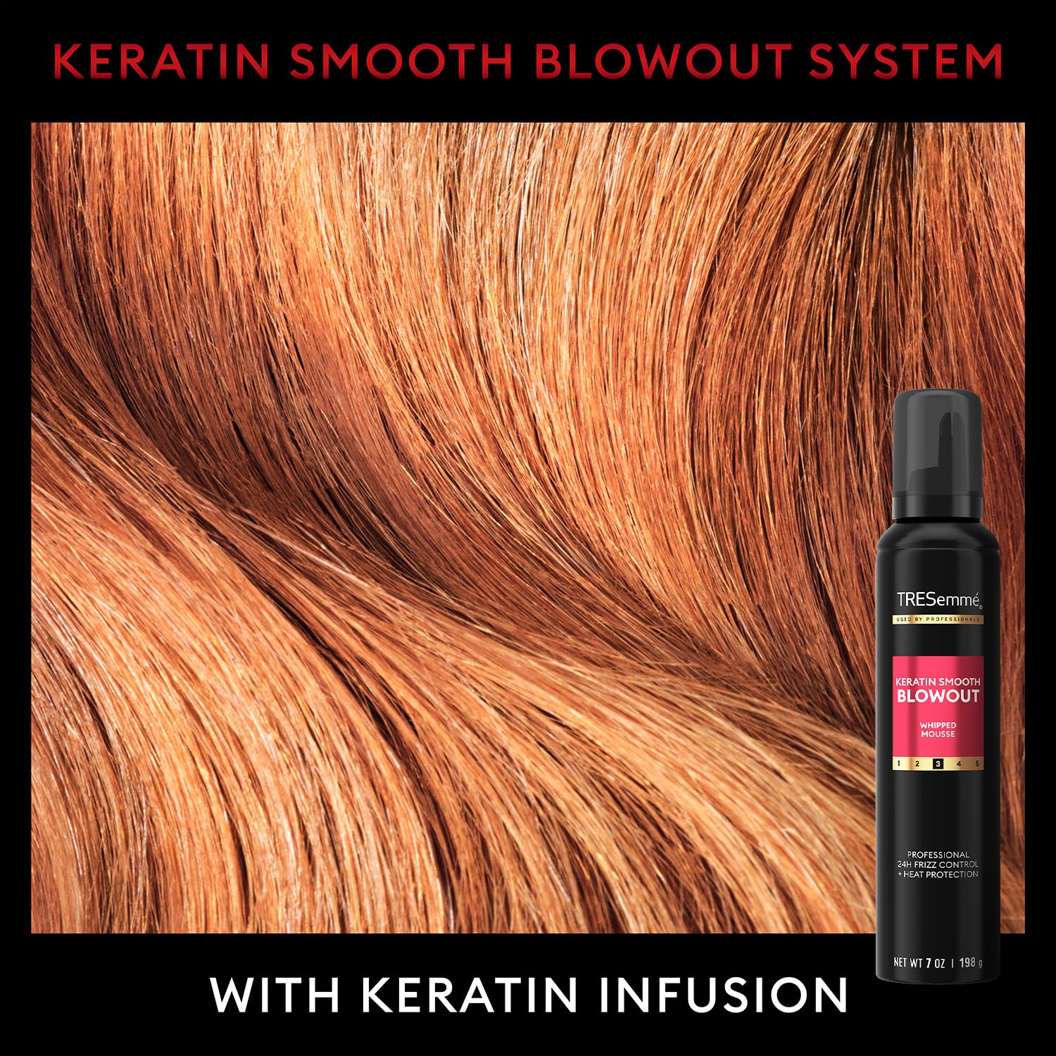 TRESemmé Keratin Smooth Blowout Hair Styling Bundle with Mousse and 3 Sprays