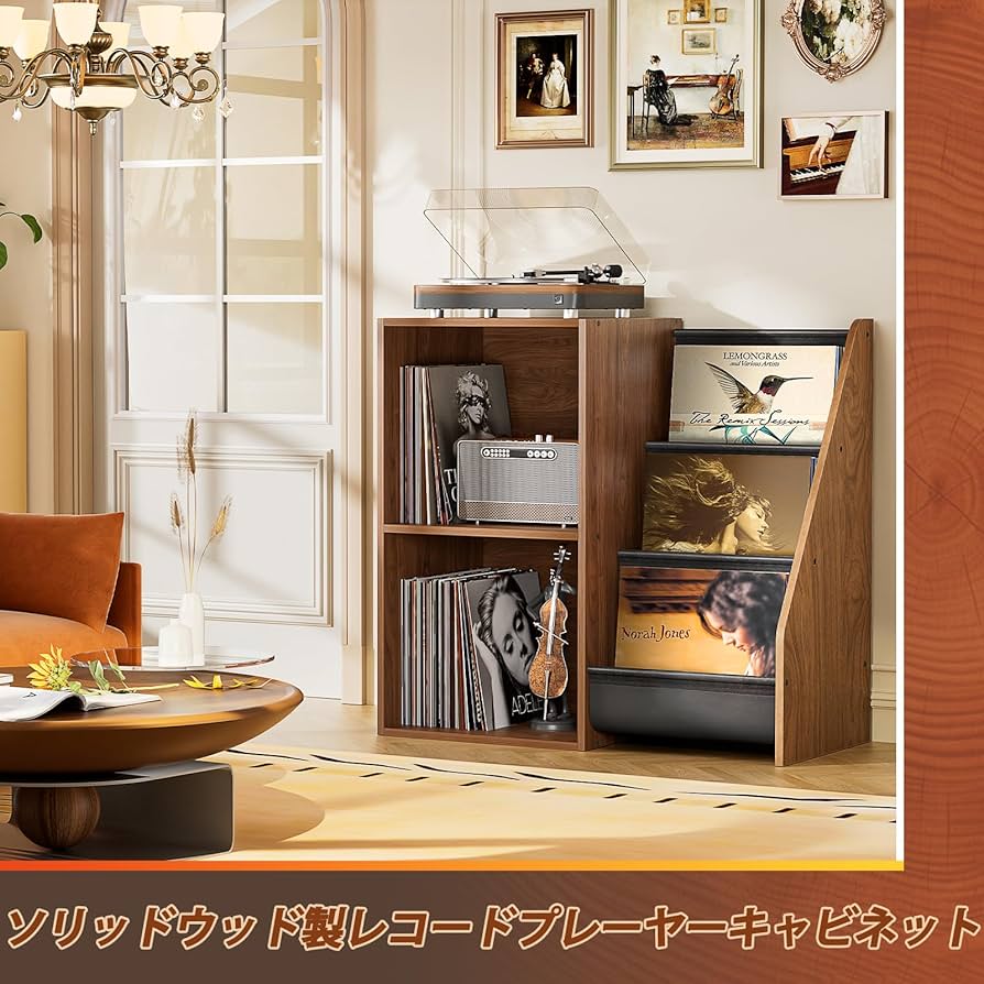 木製 レコード キャビネット 収納付き Amazon.co.jp: VINAEMO レコードラック、レコード棚、レコード
