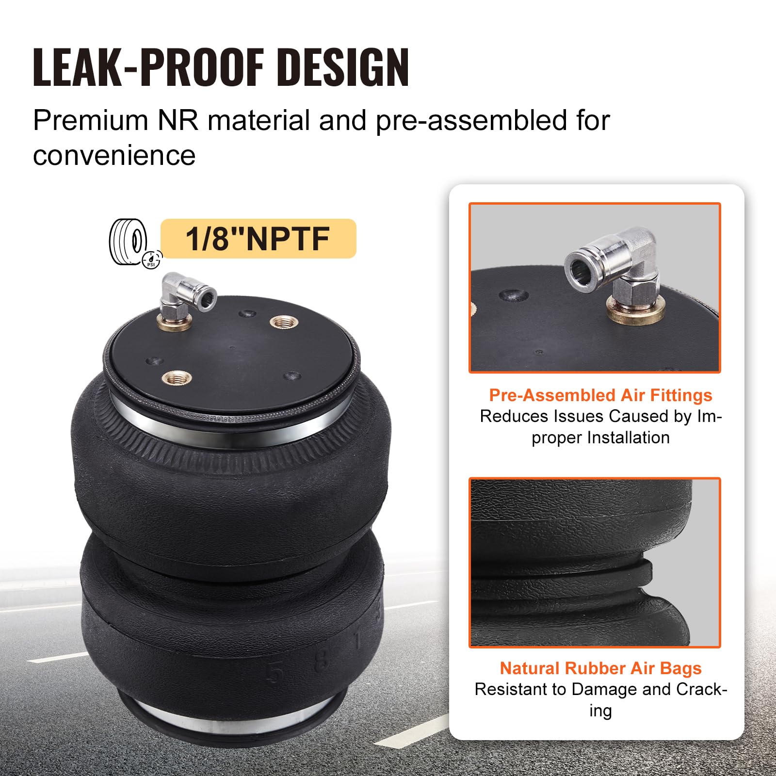 VEVOR Airbag-Federungssatz Luftfeder kompatibel mit Dodge Ram 1500 2011-2018 2019-2021 Classic 5000 lbs 5-100 PSI